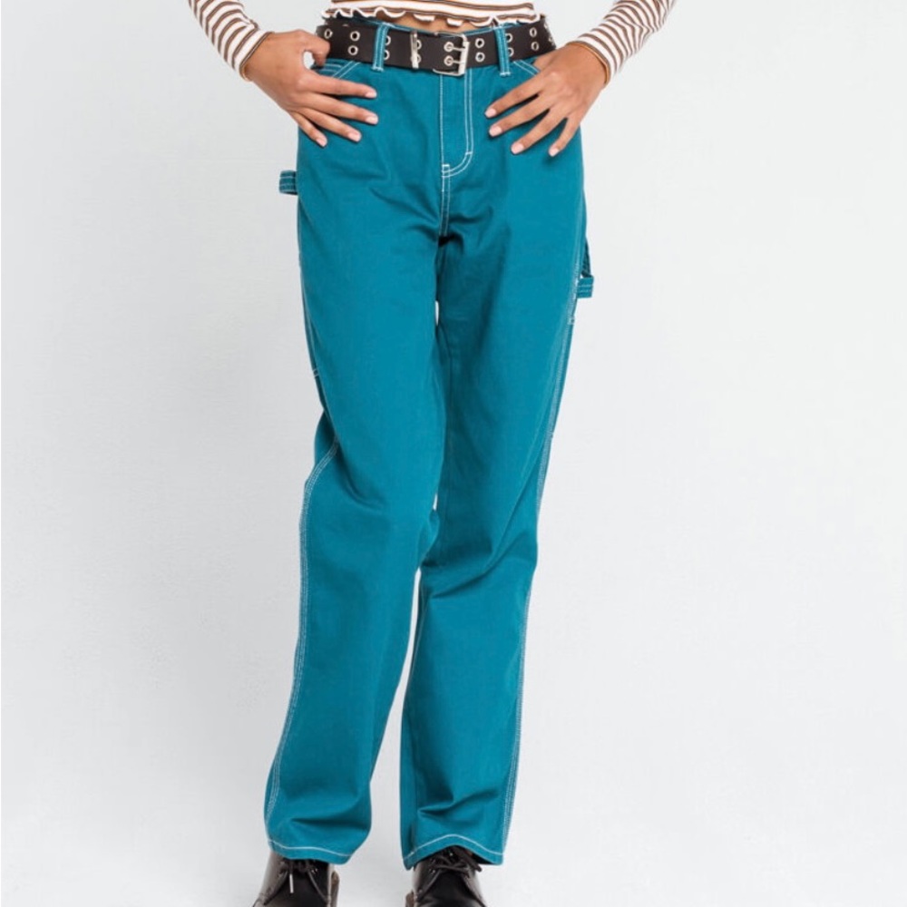Dickies women’s carpenter pants in teal blue - size 11/30